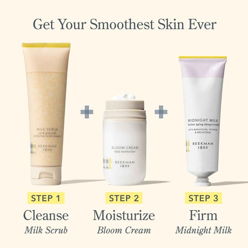 Beekman 1802 Midnight Milk Better Aging Sleep Face Cream - Fragrance Free - 2.13 fl oz - Overnight Mask - With Bakuchiol & Melatonin - Good for Sensitive Skin - Cruelty Free
