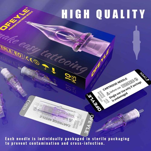 109 Wireless Tattoo Pen Machine Rotary Tattoo Gun with 2PCS Replaceble Batteries Coreless Motor Digital Display Tattoo Needles 10PCS Standard Size 5RL Disposable Tattoo Cartridge Needles with Membrane
