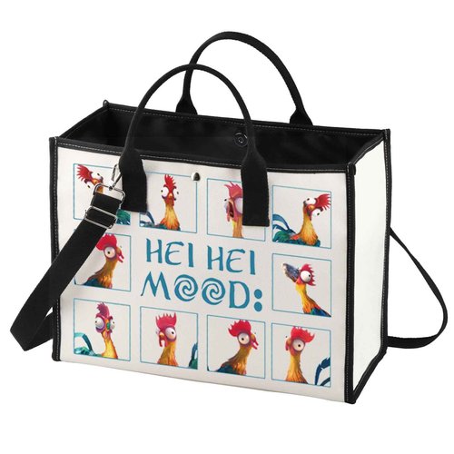 BWWKTOP Chicken Hei Hei Tote Bag Hei Hei Fans Gift Hei Hei Mood Shoulder Bag Hei Hei Merchandise (Hei Moods BG)