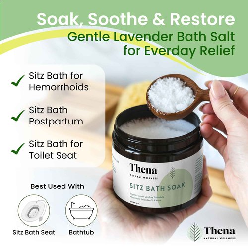 Thena Organic Sitz Bath Soak and Intense Hemorrhoid Cream Bundle