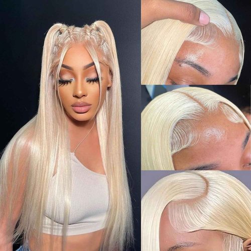 GZX 613 Lace Front Wig Human Hair 22 Inch 13x4 Straight HD Transparent Lace Frontal Wig Human Hair 180% Density Pre Plucked with Baby Hair