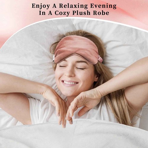 My Novel Things Birthday Gifts For Women, Bathrobe Set With Silky Satin Sleep Mask, Spa Robe and Slippers set, Scented Candle Self Care 7 Pack Set Suitable For Christmas Thanksgiven Day Red