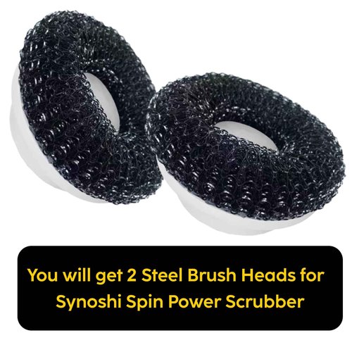 SYNOSHI 12 Replaceable Brush Heads (2 Round + 6 Sponge + 2 Steel + 2 Cone)