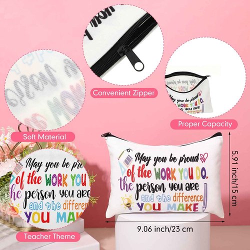 Singhoow 18 Pcs Teacher Appreciation Gifts Set for Women, Christmas Thank You Gifts Makeup Bags Enamel Mugs Socks Bulk 2025 Present for Teacher's Day Merry Xmas Thanksgiving