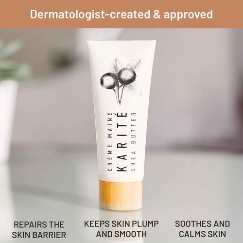 Karité Nourishing Hand Cream & Lip Balm Travel Collection - Shea Butter, Organic Jojoba & Rosehip Oil Blend - Bliss for Dry Lips & Hands - Intense Hydration, Cruelty-Free, Hypoallergenic Vegan Lip & H