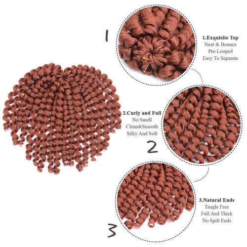 12Inch 5Packs Wand Curl Crochet Hair,Jamaican Bounce Crochet Hair Extensions Crochet Braids Curly Crochet Hair for Women Curly Braiding Hair Extensions(5Packs,90Strands, #350)