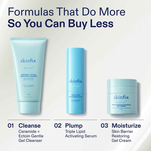 Skinfix Skin Barrier Restoring Gel Cream - 1.7 oz - Non-Greasy Moisturizer for Normal to Combination Skin - Hydrates, Plumps & Smooths - Non-Comedogenic, Fragrance Free, Vegan, Cruelty Free