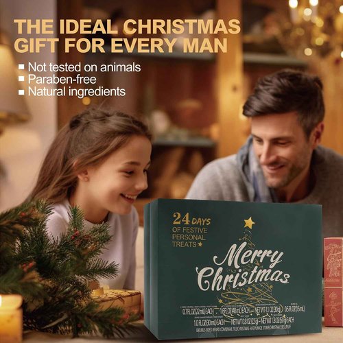 Rinse&Robust Mens Christmas Gifts 2025 Advent Calendar 24PCS Beauty Advent Calendar for Men Christmas Advent Calendars Holiday Gifts 24 Days Countdown Calendar Beard Care Grooming for Men Shower Gels