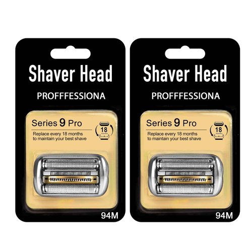 New Series 9 Pro 94M Electric Replacement Shaver Head Accessories blade Compatible with Braun Series 9 Pro Foil 9290cc, 9291cc, 9370cc, 9376cc, 9293s, 9260s, 9295cc, 9385cc (2PACKS)