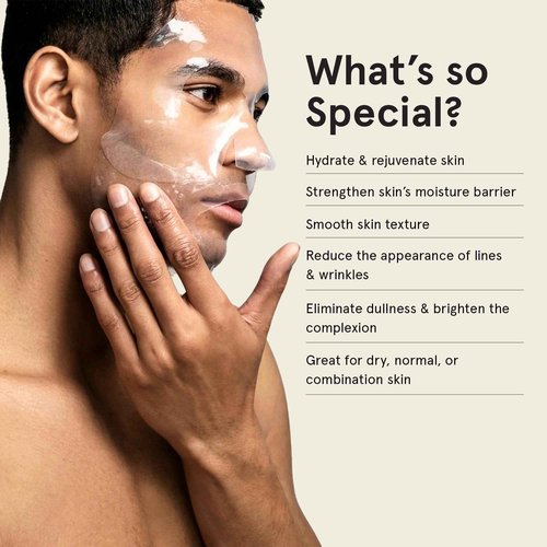 JAXON LANE BRO MASK Korean Face Mask for Men: Premium Mens Face Mask Skin Care & Facial Anti Aging Sheet Masks with Hydrogel, Vitamin C, Hydrating Hyaluronic Acid, Hydrolyzed Collagen (2 X 4 Pack)