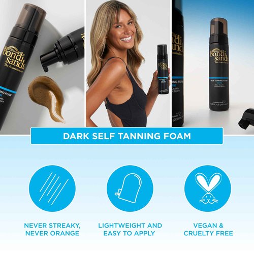 Bondi Sands Dark Self Tanning Foam Value Kit | Includes 2 Lightweight Sunless Tan Foams + 1 Application Mitt for a Flawless Finish