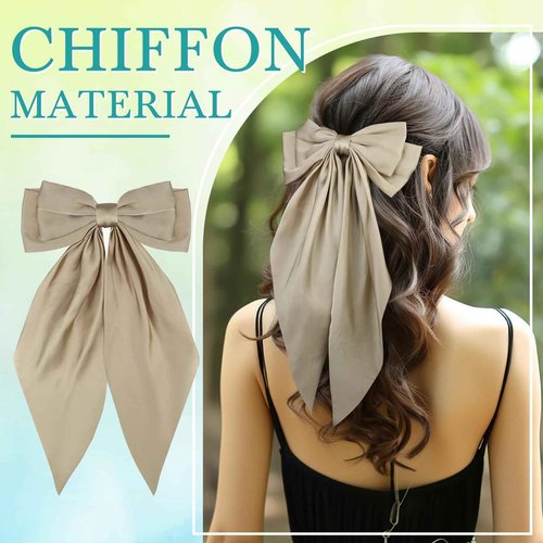LIUBUJINGYING 32Pcs Satin Hair Bows Bulk Big Hair Bows for Women Large Hair Ribbons Silky Satin Oversized Hair Bows Long Tail Large Hair Barrettes Hair Cute Oversized Bow Hair Clips with Long Tails