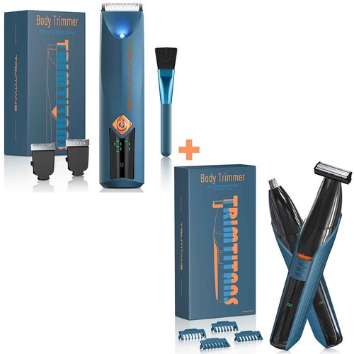 TRIMTITANS Body Hair Trimmer for Men, Mens Body Groomer Groin Hair Trimmer Beard Trimmer Nose Hair Trimmer No Nick Ball Shaver Electric Razor for Men Face Pubic Hair, Gifts for Him Husband Dad