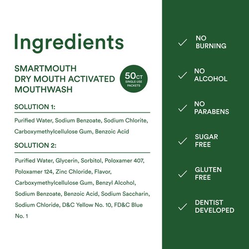 SmartMouth Dry Mouth Rinse Single Pack – 50 Pack