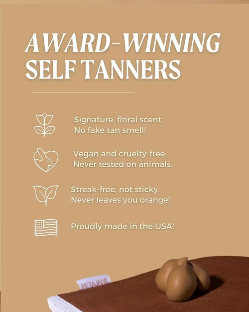 Peta Jane Bronzing Mitt and Medium Tanning Mousse - Made in the USA - Sunless Tanner for a Natural Glow