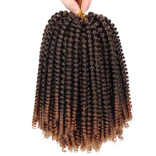 6 Packs Spring Twist Braiding Hair Spring Twists Twist Hair Synthetic Fiber Fluffy Twist Crochet Braids Low Temperature Twist Crochet Hair for Women Braiding Hair (8inch,T1B/30)