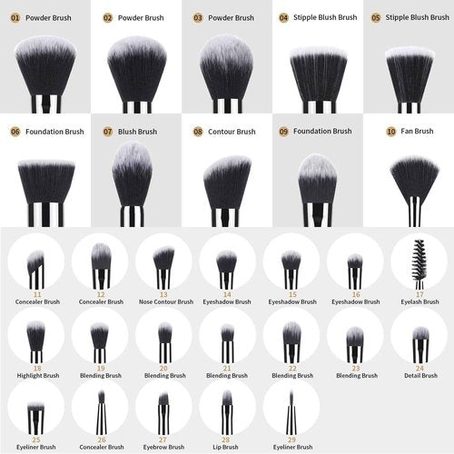 Make up Brushes set 29pcs MSQ Professional Cosmetics Brushes with Adjustable Belt Makeup Bag Foundation Powder Brush Eye Shadows Brushes Concealer Blending Brushes for Women/Girls/Artists/Holiday gift