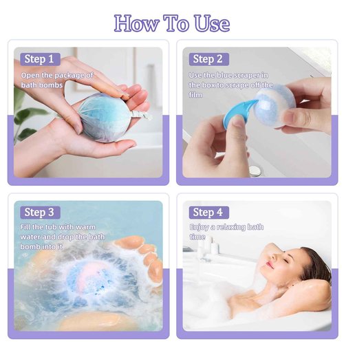 TranquilBliss Bath Bombs for Women, 50 PCS Set with 10 Rich Scents, Natural Bubble Bathbombs, Dry Skin Moisturizing, Present for Christmas, Mother’s Day, Birthday, for Mom, Wife, Her, Girls
