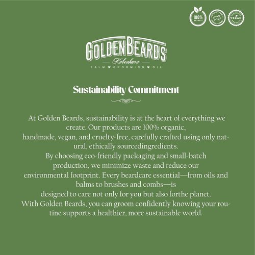 Golden Beards Vegan Beard Brush – Bamboo Handle & Plant-Based Bristles – Eco-Friendly Beard Grooming Brush for Men – Detangles, Styles & Softens Facial Hair
