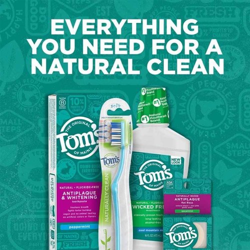 Tom's of Maine Gentle Charcoal Toothbrush, Soft, 8-Pack (Packaging May Vary)