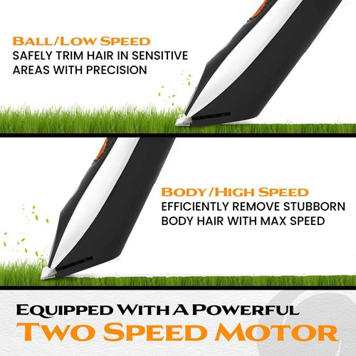Orbs™ V2 Electric Groin Hair Trimmer for Men w/Two Speeds, Premium Ball & Body Groomer Shaver for Men, Fully Waterproof Mens Trimmer w/Replaceable Ceramic Blade Heads, 90 Min Battery Life