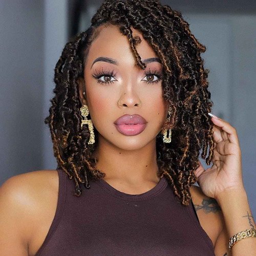 TOYOTRESS Butterfly Locs Crochet Hair - 12 inch 8 Pcs Pre-twisted Distressed Crochet Braids Pre-looped Synthetic Braiding Hair Extensions (12 Inch,T30)