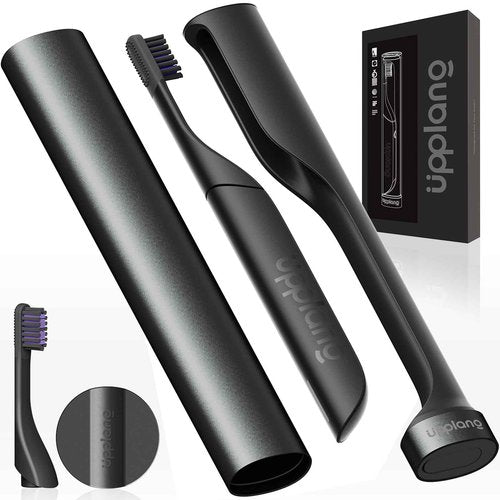 Electric Toothbrush, Portable Travel Sonic Toothbrush with Protective Case USB-C Rechargeable, Neutral Comfort Bristles, Waterproof, Smart Timer, Compact for Daily Use (Elegant Gray)