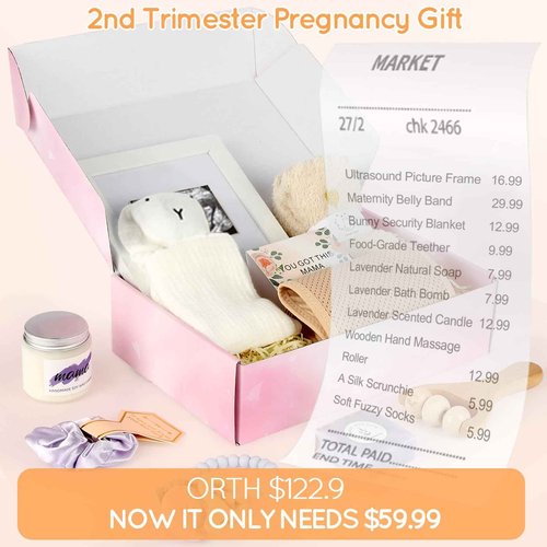 2nd Trimester Pregnancy Gift Box for Expecting and First Time Moms, Gift Basket for Pregnant Women, Pregnant Mom Gifts Box, New Mom Gifts, 2nd Trimester Pregnancy Essentials