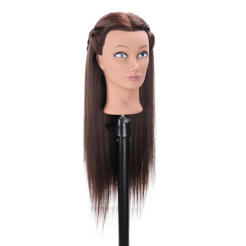 28'' Mannequin Head Long Hair Styling Training Head Dolls for Cosmetology Manikin Maniquins Practice Head with Clamp Stand Holder (biaobang)