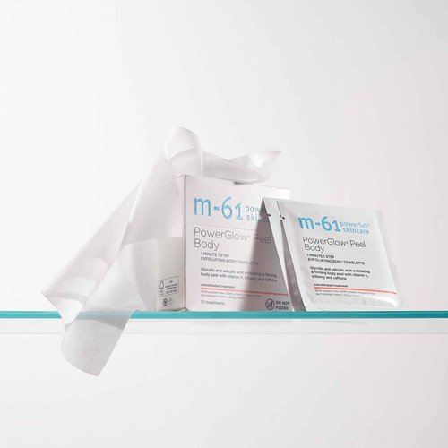 m-61 PowerGlow Peel Body | Exfoliating Body Towelette With Glycolic And Salicylic Acid. 1 Minute, 1 Step - 10 Treatments