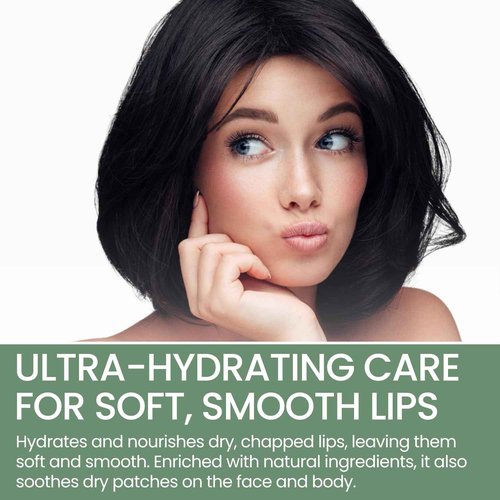 Organic Lip Treatment Balm Ultra Hydrating & Nourishing Care for Dry, Chapped, Cracked Lips & Skin, Visibly Smooths Wrinkles & Fine Lines, Natural Skin Care, 6 Pack Gift Set, Women and Men