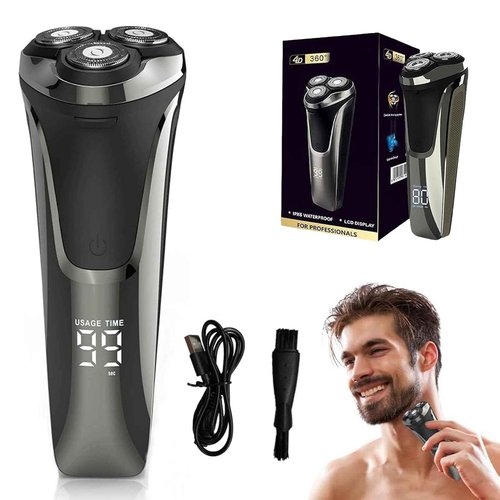 Snapbuy Electric Razor for Men,Snapbuy Electric Razor Pro of Father,4D Floating Head Rotary Shaver, Ipx7 Waterproof Cordless Shaver,with LED Display & Quiet Motor,Fast Charging (Black)