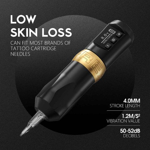 U-REX Tattoo Gun Kit Wireless Tattoo Machine Kit Cordless, Tattoo Pen with 4.0mm Stroke, Complete Tattoo Kit with Pro Needles Cartridges, Full Tattoo Accessories, for Beginners & Professional Artists