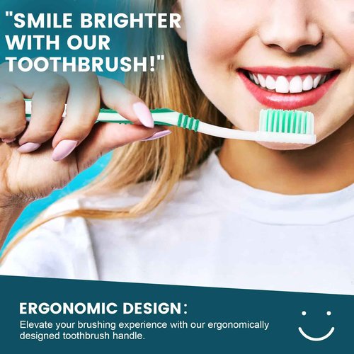 Navona 600 PCS Premium Individually Wrapped Bulk Toothbrush Pack, Disposable Toothbrushes, Kids Toothbrush, Medium Soft Bristle Toothbrushes, Ergonomics Handle, Perfect for Travel Hotel Donation