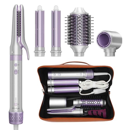 Aculya 5-in-1 Hot Air Styler Wrap | 1500W Power & 200M Negative Ions | Professional Hair Styler for Frizz-Free Straight, Voluminous, Wavy & Auto-Curl Styles | Includes Free Fashion Clutch Bag