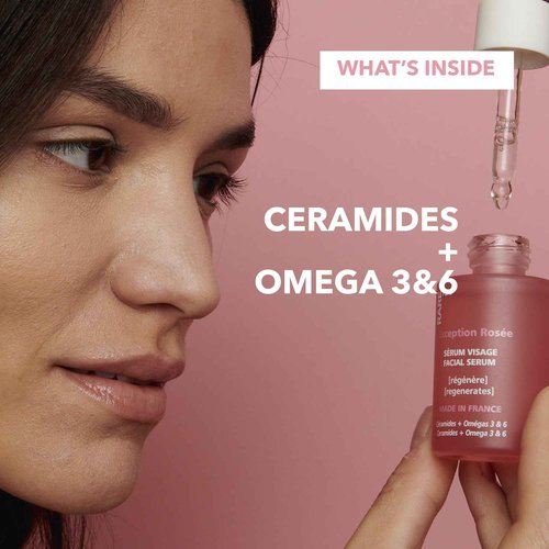 RARE Paris - Exception Rosée - Regenerating Facial Serum - Hydrating & Brightening - With Ceramides & Omega-3 & 6 - Brightening, Firming & Revitalizing - Multi-Active Serum Formula - 1oz
