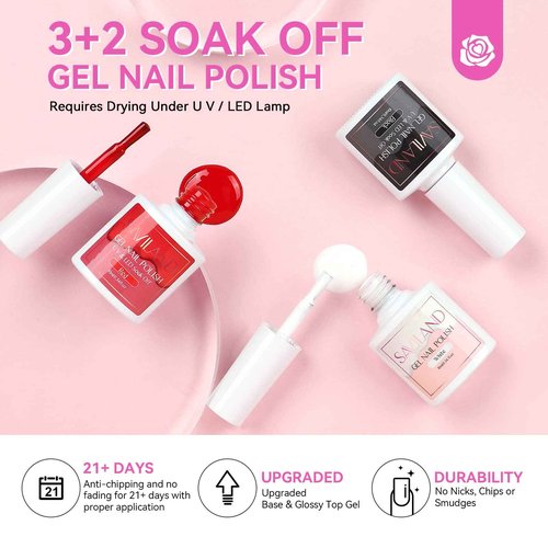 SAVILAND Acrylic Nail Kit for Beginners: Professional Nail Kit Acrylic Set with Everything Nail Drill Acrylic Powder Monomer Liquid Gel Nail Polish U V Nail Light Christmas Gift Home Extension
