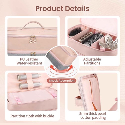 Wisreach Travel Carrying Case for Shark Flex Style, Double Layer Storage Case for Shark SpeedStyle Hair Dryer Attachments,Portable Storage Organizer Bag for Shark Flexstyle/Dyson Airwrap Styler