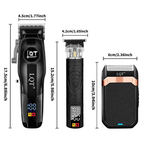 LQT Professional Cordless Hair Clippers for Men, Electric T-Blade Trimmer with LED Display, Long Battery Life, Grooming Kit for Haircuts & Beard Trimming,for Home, Barber, Travel