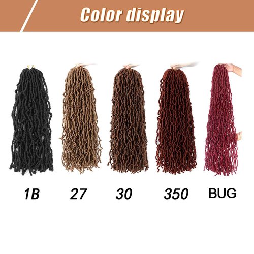 Soft Locs 24 Inch 7 Packs 126 stands Crochet Hair Faux Locs Pre-looped Super Lightweight Goddess Locs Synthetic Crochet Hair Braids For Black Women (1B, 24Inch（Pack of 7）)
