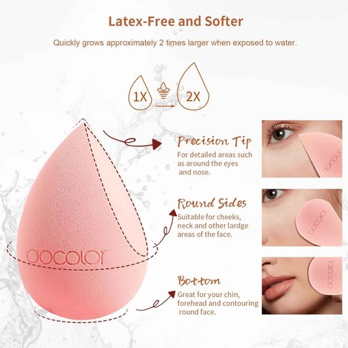Docolor Makeup Brushes 17 Pcs with Makeup Bag and Makeup Sponge and Brush Protector Morandi Makeup Brush Set Premium Synthetic hair makeup brush Wooden handle Gift Box