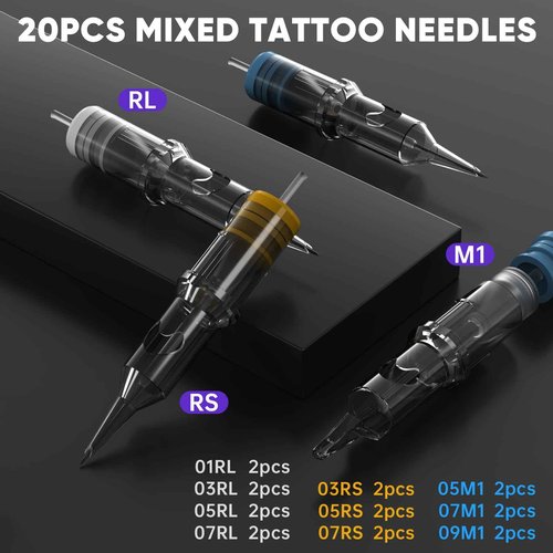 Complete Tattoo Gun Kit, 2Pcs Tattoo Pen Machine with 1600 mAh Tattoo Power Supply and 20Pcs Cartridge Needles, Professional Tattoo Supplies Set for Beginners and Artists (Red, 118 pcs)