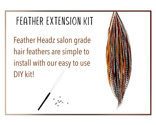 50 Natural Color Hair Extensions – 7”–11” Long – DIY Rooster Kit with 50 Micro-Link Beads – 100% Real Feathers – Eye-Catching Boho Style