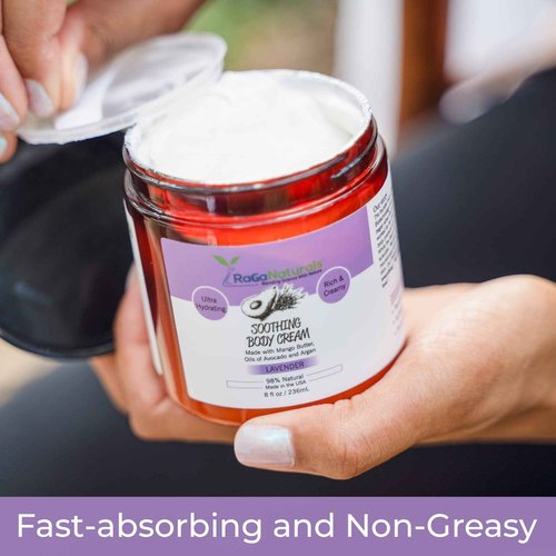 Fragrance Free and Lavender Face and Body Cream, All Natural Ultra Rich Body Butter Cream for Women, Men and Kids - 8fl oz