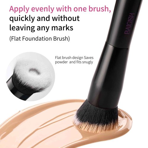 BAIGISH Makeup Brush Set Professional Foundation Brush for Foundation Powder Concealers Eye Shadows with 2 Makeup Sponge