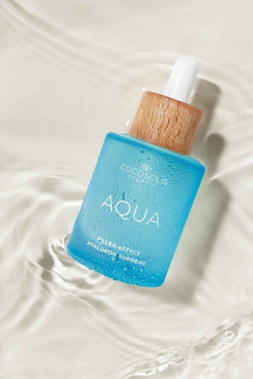 COCOSOLIS AQUA Filler-Effect Hyaluron Supreme facial serum with 8 types of hyaluronic acid and Aquaxyl™, vegan anti-age day care with ultra hydration