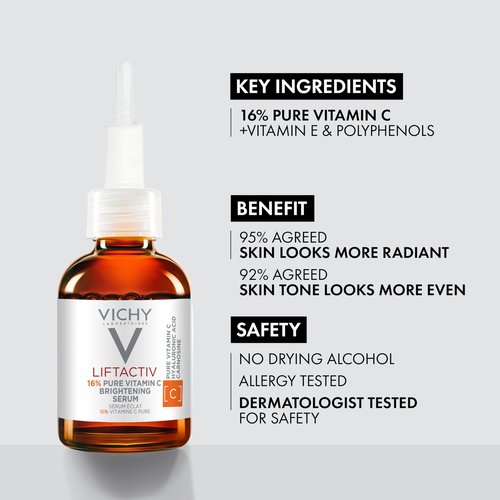 Vichy Bestsellers Duo, Skin Care Set, 16% Pure Vitamin C Serum & Mineral 89 Booster Hyaluronic Acid Serum, Facial Skin Care Kit for Brightening, Hydrating & Firming