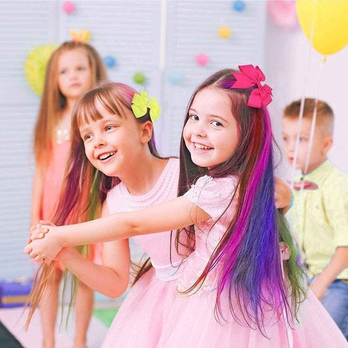 MSDADA Bundle, 10pc Hair Chalk Comb & 12pc Hair Chalk, Temporary Bright Hair Color for Girls Kids, Gift for Girls Age 4 5 6 7 8 9 10 Birthday Cosplay Children's Day, Halloween, Christmas Party