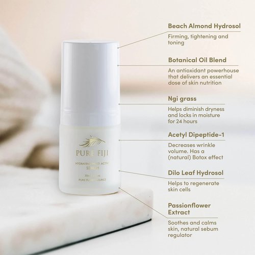 Pure Fiji Multi-Active Serum for Face and Skin, Anti-Aging Vitamin C Serum for Face and Daily Moisturizer, Anti Wrinkle Facial Serum, 1 Ounce