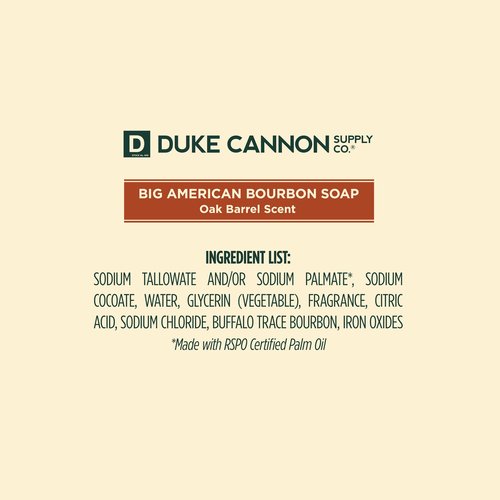 Duke Cannon Supply Co. Big American Bourbon Bar Soap, Bourbon Oak Barrel, 10 oz (2 Pack)